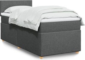 vidaXL Κρεβάτι Boxspring με Στρώμα Σκούρο Γκρι 80x200 εκ. Υφασμάτινο