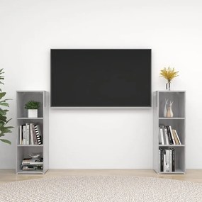 vidaXL Έπιπλα Τηλεόρασης 2 τεμ. Γκρι Σκυρ. 107x35x37 εκ. Μοριοσανίδα