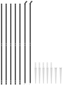 vidaXL Συρματόπλεγμα Περίφραξης Ανθρακί 1,8 x 10 μ. με Καρφωτές Βάσεις