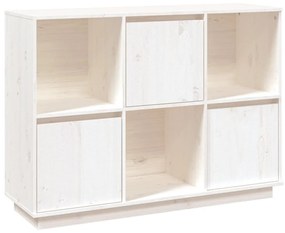 Ντουλάπι Λευκό 110,5 x 35 x 80 εκ. από Μασίφ Ξύλο Πεύκου - Λευκό