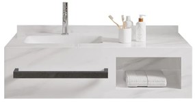 Bathroom Βench with sink MARLEN 100 White Marble 100x50x30 cm 100x50x30 εκ.