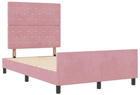 vidaXL Σκελετός Κρεβατιού με κεφαλάρι Ροζ 120 x 190 cm Βελούδο