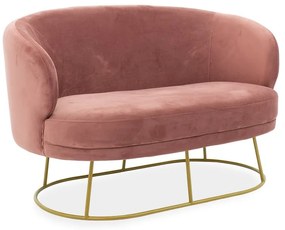 Καναπές Gloria 110-000048 Διθέσιος 132x82x83cm Apple-Gold Ξύλο,Ύφασμα