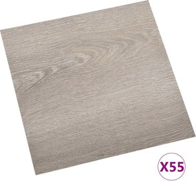 vidaXL Πλάκες Δαπέδου 55 pcs Taupe 5,11 τ.μ. PVC