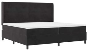 vidaXL Κρεβάτι με ελατήρια με κεφαλάρι Μαύρο 200 x 200 cm Βελούδο