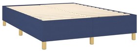 vidaXL Κρεβάτι Boxspring με Στρώμα &amp; LED Μπλε 140x200 εκ. Υφασμάτινο