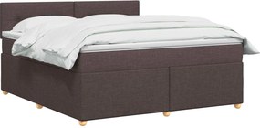 vidaXL Κρεβάτι box spring με στρώμα Σκούρο Καφέ 140 x 200 cm Ύφασμα