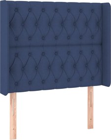 vidaXL Κρεβάτι Boxspring με Στρώμα &amp; LED Μπλε 90x190 εκ. Υφασμάτινο