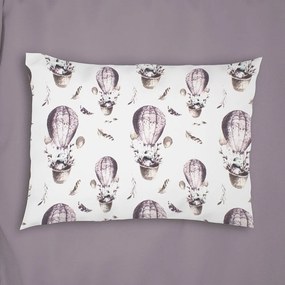 Μαξιλαροθήκη Παιδική Hot Air Balloon 78 Lilac DimCol 35X45 100% Βαμβακερή Φανέλα