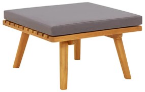 vidaXL Υποπόδιο Κήπου 60x60x29 εκ. από Μασίφ Ξύλο Ακακίας με Μαξιλάρι