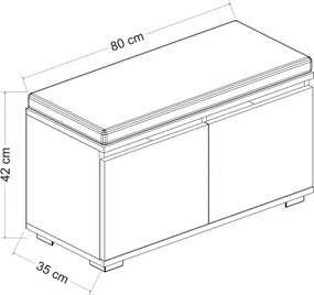 Παπουτσοθήκη Λευκό DRAGO 80x35x42