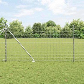 vidaXL Φράχτης με Στήλες. Ασημί 1.4 x 10 m Ατσάλι