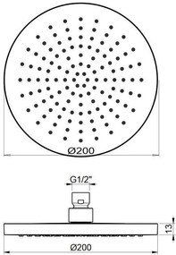 Κεφαλή ντουζ Emotion στρόγγυλη-Διάμετρος 20 εκ.-Leuko mat