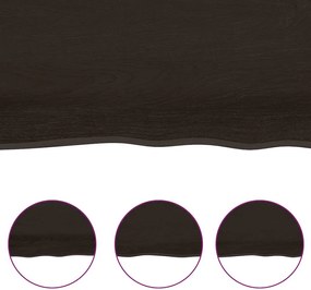 vidaXL Επιφάνεια Τραπεζιού Σκούρο Καφέ 140x50x(2-6)εκ Επεξ. Μασίφ Δρυς