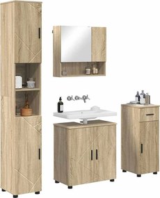 vidaXL Σετ Επίπλων Μπάνιου 4 τμχ. Δρύς Sonoma 61 x 35 x 64 εκ.