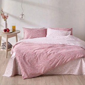 Παπλωματοθήκη Dalida 20 (Σετ 3τμχ) Dusty Pink-White Kentia Υπέρδιπλo 225x245cm 100% Βαμβάκι