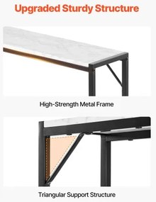 VEVOR Marble Console Table Modern Narrow Long Console Table with Power Outlet
