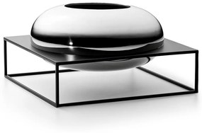Βάζο Με Βάση Solero XL 240027 30x30x15cm Silver-Black Philippi Ατσάλι