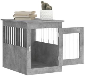 vidaXL Κλουβί Σκύλου Γκρι Σκυροδεμ. 55x75x65 εκ. από Επεξεργ. Ξύλο