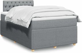 vidaXL Κρεβάτι Boxspring με Στρώμα Ανοιχτό Γκρι 120x200 εκ. Υφασμάτινο