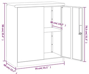 ΑΡΧΕΙΟΘΗΚΗ ΑΝΘΡΑΚΙ 79 X 40 X 90 ΕΚ. ΑΠΟ ΑΤΣΑΛΙ 339735