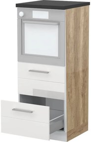 Επιδαπέδιο ντουλάπι φούρνου ψηλό Hudson K14-60-2MB-Φυσικό - Λευκό - 60.00Χ60.00Χ148.00cm