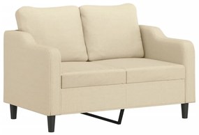 vidaXL Σετ Σαλονιού 4 Τεμαχίων Κρεμ Υφασμάτινο με Μαξιλάρια