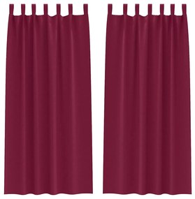 vidaXL Κουρτίνες με κουρτίνες 2 pcs Κόκκινο 245x140εκ. Πολυεστέρας