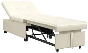 vidaXL Καναπές-Κρεβάτι Κρεμ 67 x 194 x 38 εκ Βελούδο