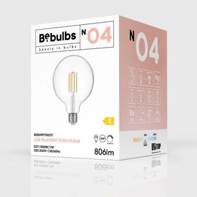 LED Filament Λαμπτήρας N04 Γλόμπος G125 Διαφανής 7W 806Lm E27 3500K Dimmable