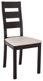 MILLER Καρέκλα Οξιά Σκούρο Καρυδί, PVC Εκρού 45x52x97cm Ε782