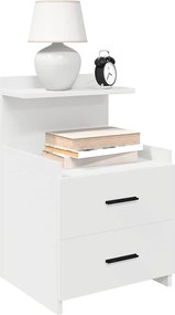 vidaXL Κομοδίνο με 2 Συρτάρια Λευκό 40x36,5x62 εκ.
