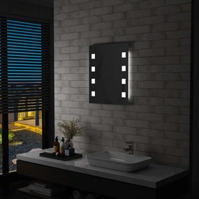 vidaXL Καθρέφτης Μπάνιου Τοίχου με LED 50 x 60 εκ.