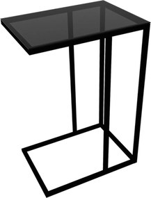 Side Table Alaska C - Smoked Glass Black