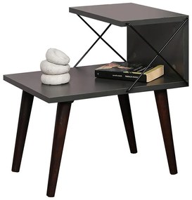 Side table Gather anthracite-walnut 50x40x55cm 50x40x55 εκ.