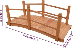 vidaXL Γέφυρα Κήπου 140 x 60 x 56 εκ.