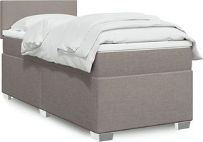 vidaXL Κρεβάτι Boxspring με Στρώμα Taupe 90x190 εκ.Υφασμάτινο