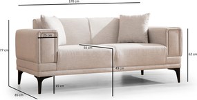 2-Seat Sofa Horizon - Ecru Ecru