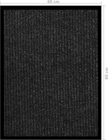 vidaXL Πατάκι Εισόδου Ριγέ Ανθρακί 60 x 80 εκ.