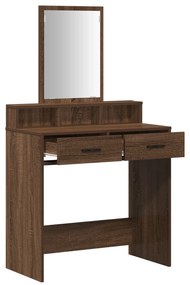 vidaXL Τραπέζι Μακιγιάζ με Συρτάρια Καφέ Δρυς 79x41x140 εκ.