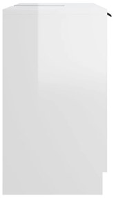 Ντουλάπι Μπάνιου Γυαλιστερό Λευκό 64,5x33,5x59εκ. Επεξεργ. Ξύλο - Λευκό