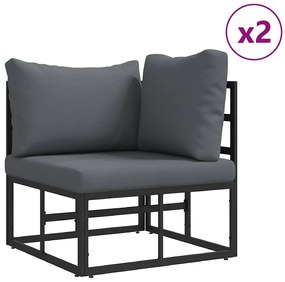 vidaXL Σετ Καναπέ Κήπου με μαξιλάρι 13 pcs Μαύρο Αλουμίνιο