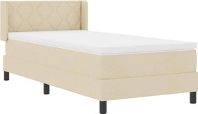 vidaXL Κρεβάτι με ελατήρια με στρώμα Κρεμ 190 x 90 cm Πολυεστέρας