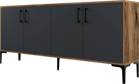 Κονσόλα Καρυδί / Ανθρακί FEZEDRI 180x35x78