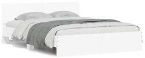 Πλαίσιο Κρεβατιού με Κεφαλάρι Λευκό 150 x 200 εκ - Λευκό