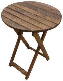 Τραπέζι Πτυσσόμενο Καρυδί Ξύλο Φ70x73cm
