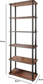 Βιβλιοθήκη Καρυδιά BOOKCASE 60x30x173