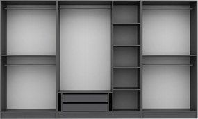 Επταφυλλη Ντουλαπα Ανθρακι KALEO PLUS 52x270x210