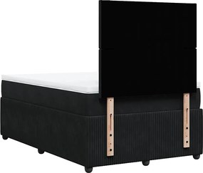 vidaXL Κρεβάτι Boxspring με Στρώμα Μαύρο 120 x 200 εκ. Βελούδινο