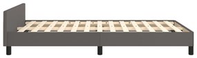 vidaXL Πλαίσιο Κρεβατιού χωρίς στρώμα Γκρι 120x190 εκ.Συνθ. Δέρμα